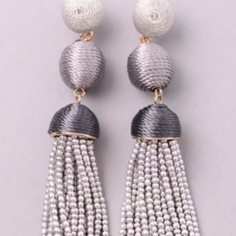Silver beaded earnings